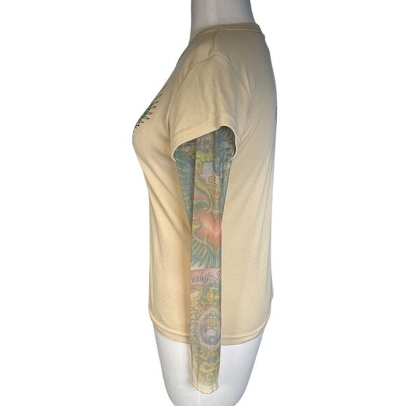 Vintage Harley-Davidson Tattoo Sleeve Graphic Tee Medium Y2K Grunge 90s Rare - Picture 4 of 11